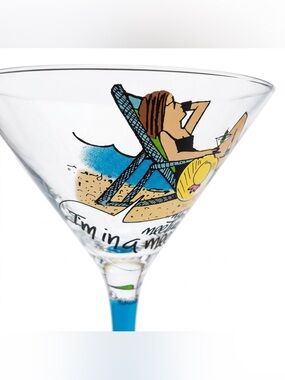 New in box “I’m in a meeting” martini glass by Tumbleweed Pottery